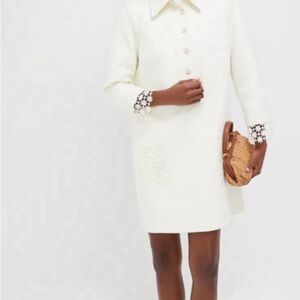 Elegant White Long Sleeve Dress with Crochet Details